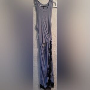 NWT ANTHROPOLOGIE Midi Dress Size M The Keeley Twofer  Sleeveless Light Blue